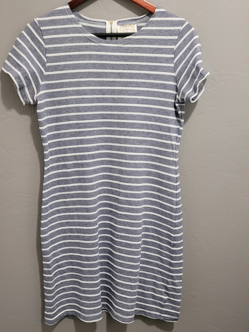 Tuckernuck Sail to Sable Blue & White Striped Short-Sleeve Shift Dress